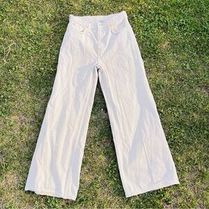 Weekday Ace cream wide jeans size 28